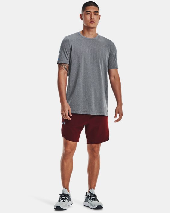 Men's UA RUSH™ Seamless Short Sleeve in Gray image number 2